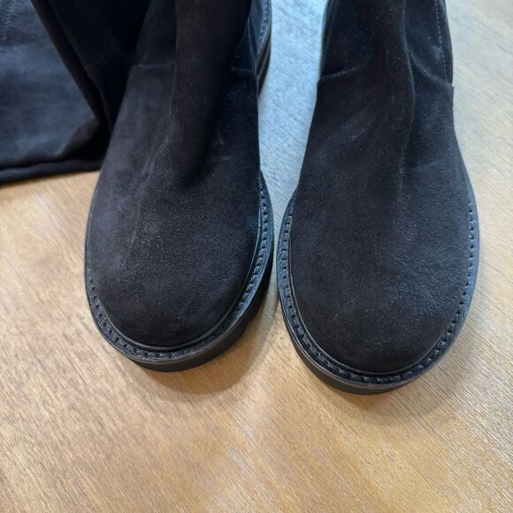 Stuart Weitzman Lowland Lift Stretch Suede Over the Knee Boots Black Size 7c - Picture 13 of 16